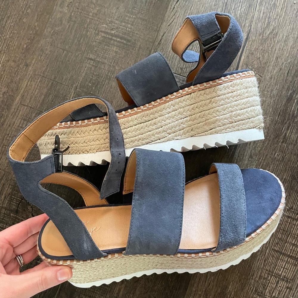 Women's Crown Vintage Daylen Espadrille Wedge Sandal - Navy - Size 8.5